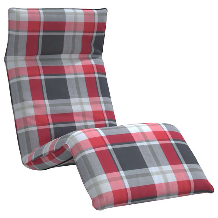 foldbar liggestol 175x54x8,5 cm oxfordstof rødternet