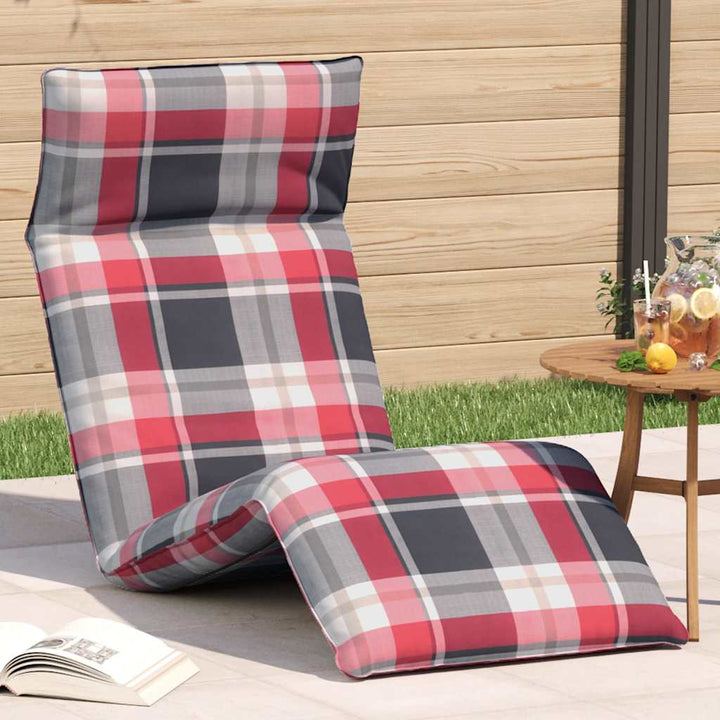 foldbar liggestol 175x54x8,5 cm oxfordstof rødternet
