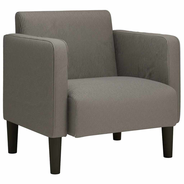 sofastol med armlæn 54 cm fløjlsstof lysegrå