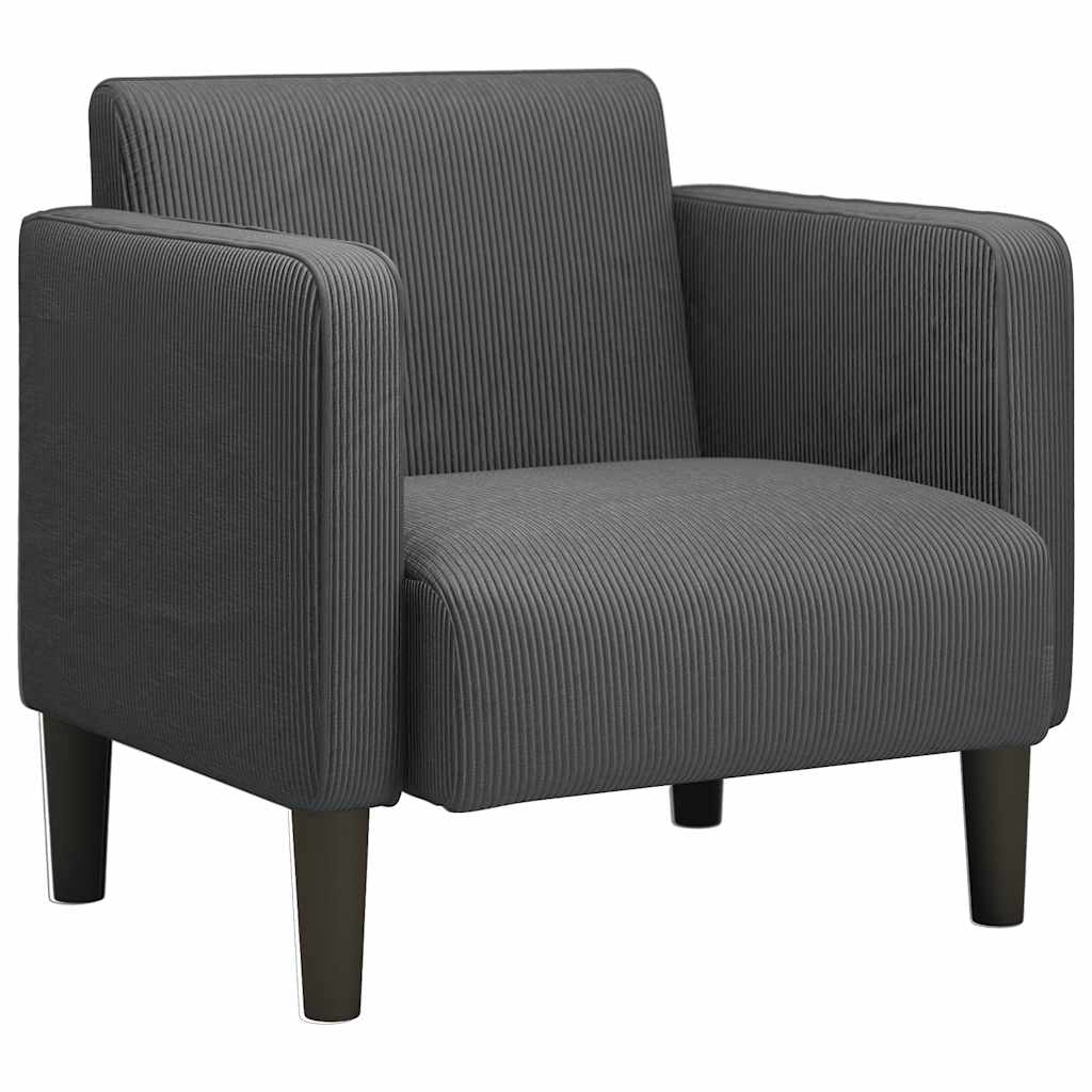 sofastol med armlæn 54 cm fløjlsstof mørkegrå