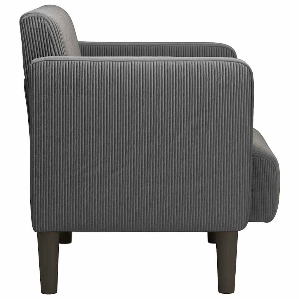 sofastol med armlæn 54 cm fløjlsstof mørkegrå