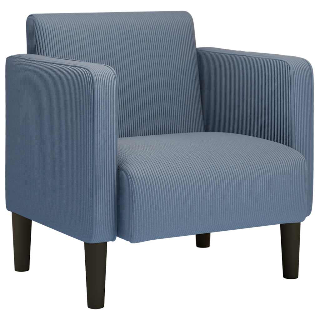 sofastol med armlæn 54 cm fløjlsstof blå