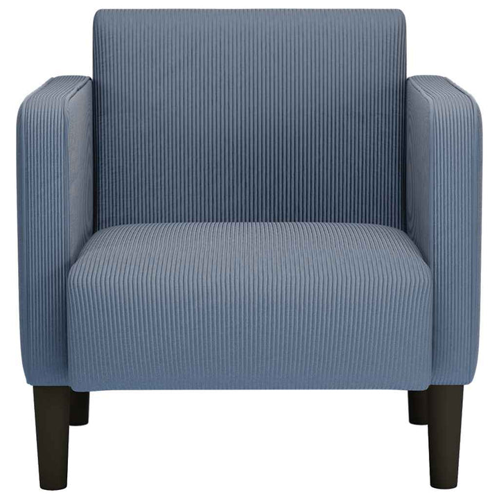 sofastol med armlæn 54 cm fløjlsstof blå