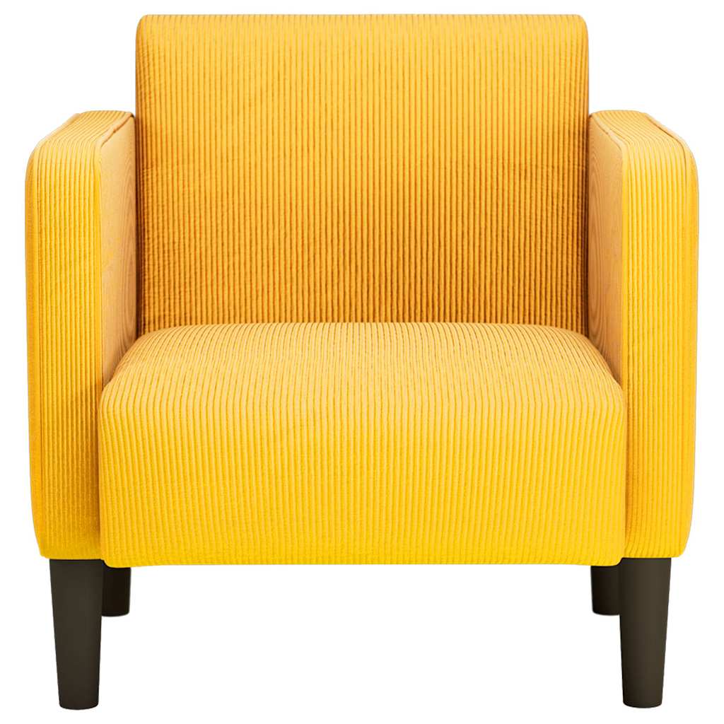 sofastol med armlæn 54 cm fløjlsstof lysegul
