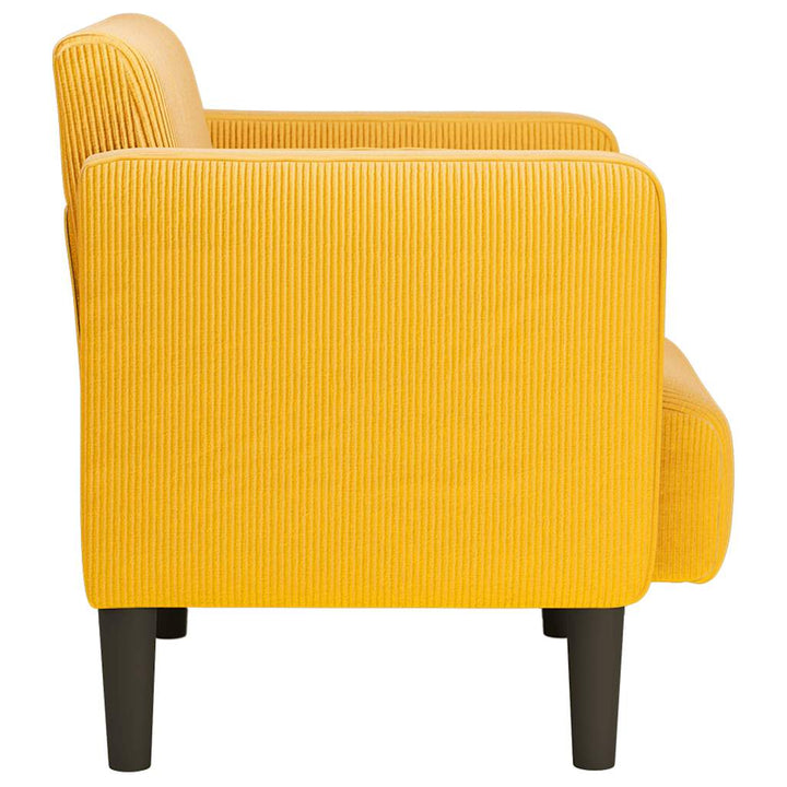 sofastol med armlæn 54 cm fløjlsstof lysegul