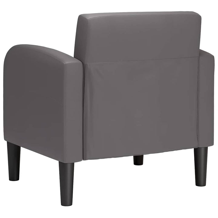 sofastol med armlæn 54 cm kunstlæder grå