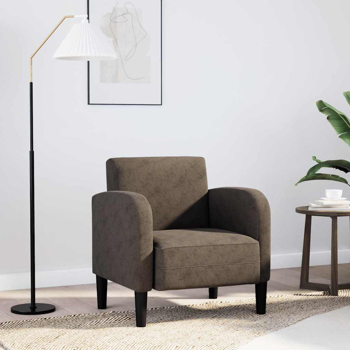 sofastol med armlæn 54 cm kunstlæder mørkegrå