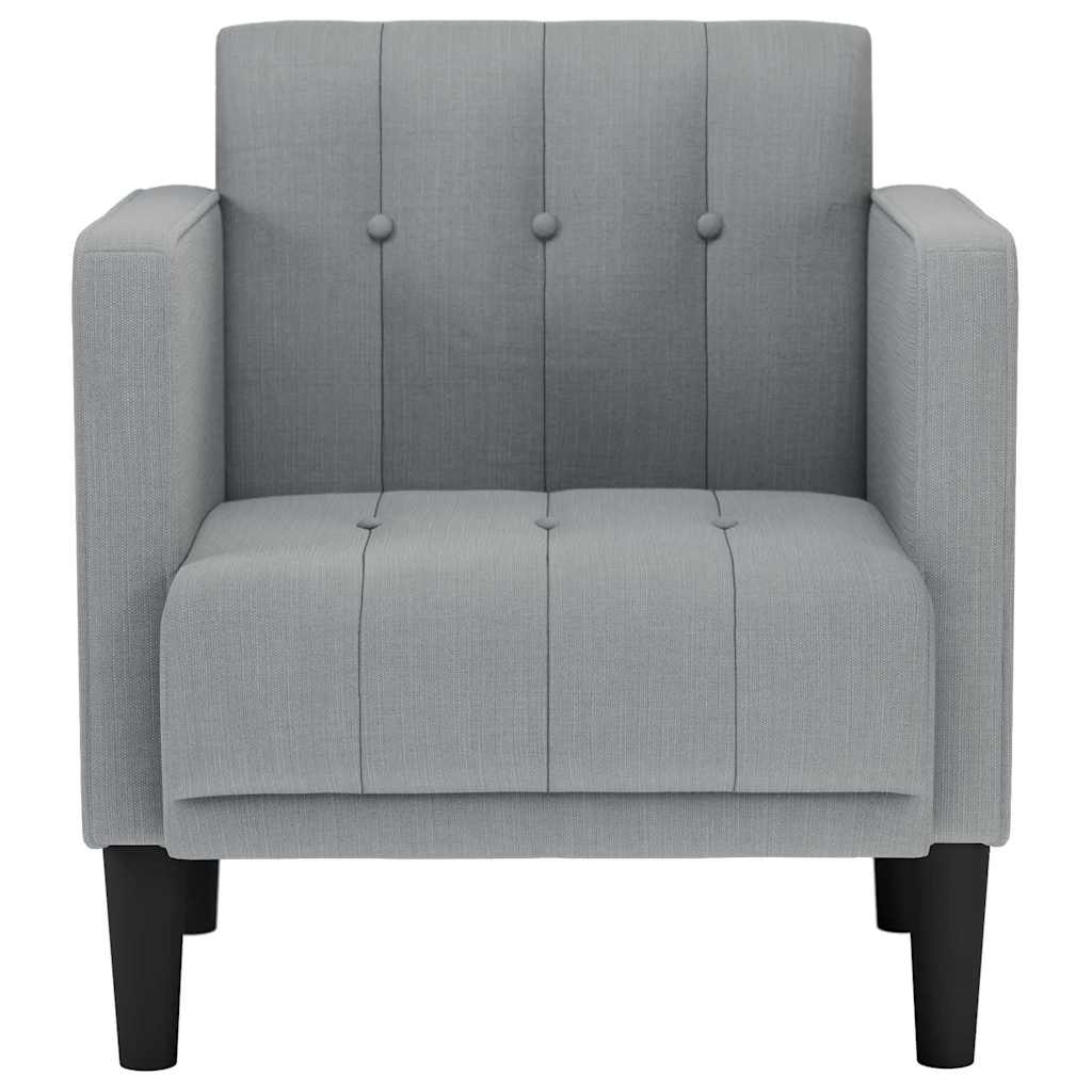 sofastol med armlæn 53 cm stof lysegrå