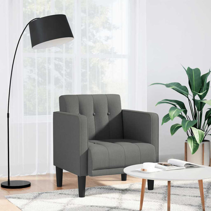 sofastol med armlæn 53 cm stof mørkegrå