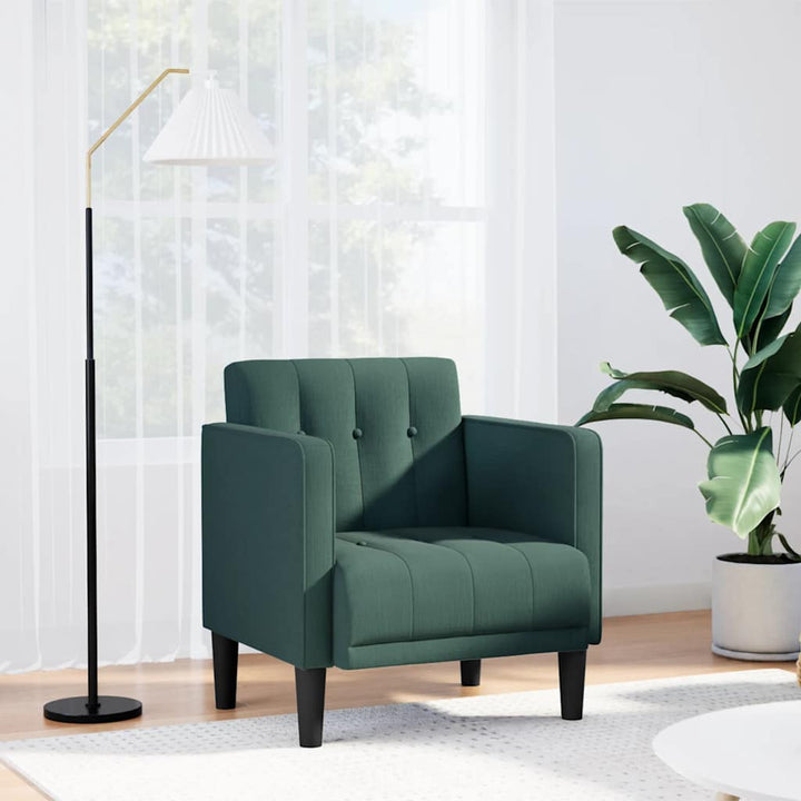 sofastol med armlæn 53 cm stof mørkegrøn