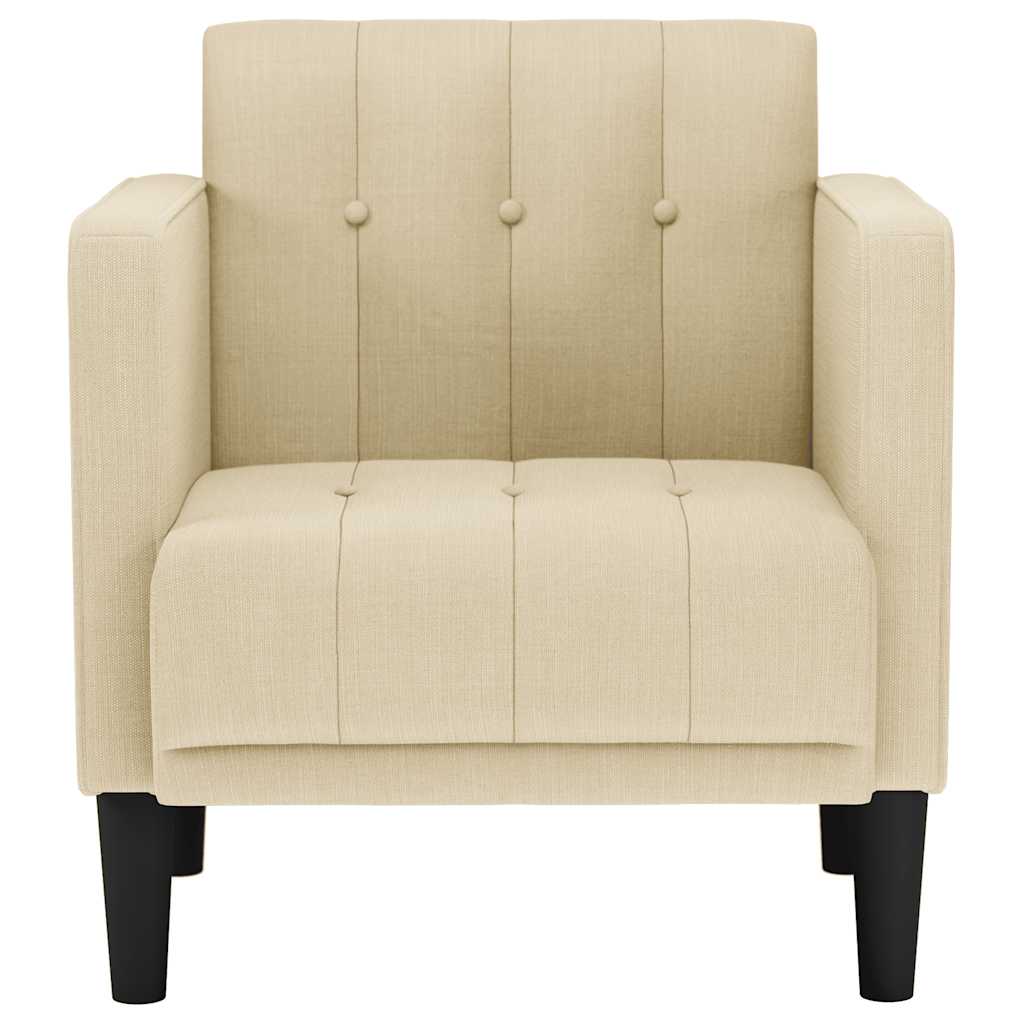 sofastol med armlæn 53 cm stof cremefarvet