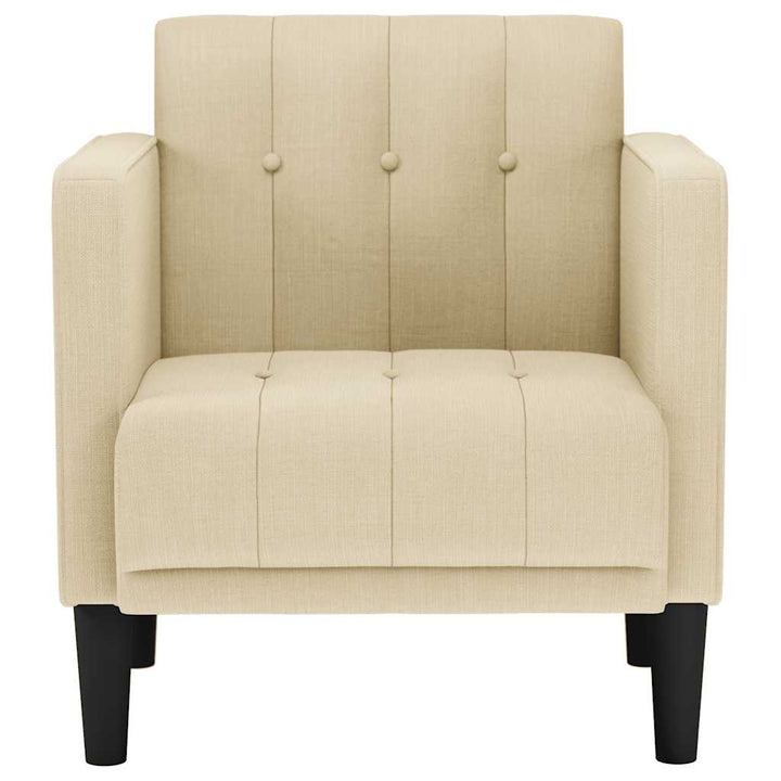 sofastol med armlæn 53 cm stof cremefarvet