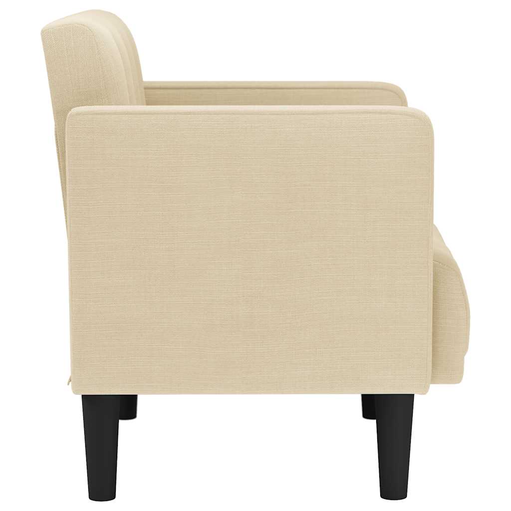 sofastol med armlæn 53 cm stof cremefarvet