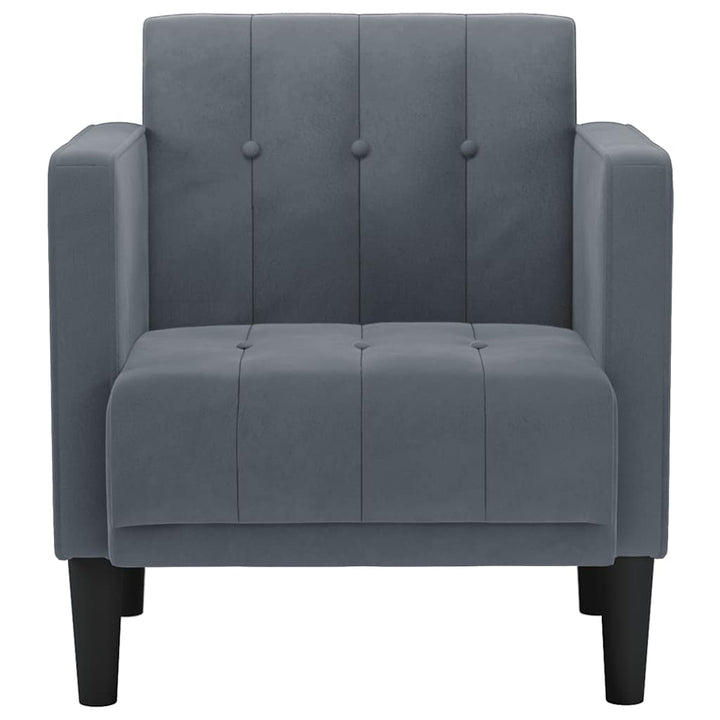 sofastol med armlæn 53 cm fløjl mørkegrå