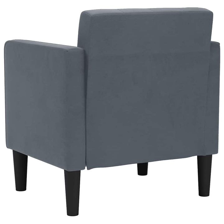 sofastol med armlæn 53 cm fløjl mørkegrå