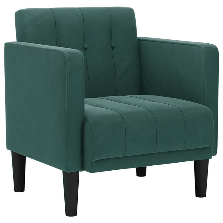 sofastol med armlæn 53 cm fløjl mørkegrøn