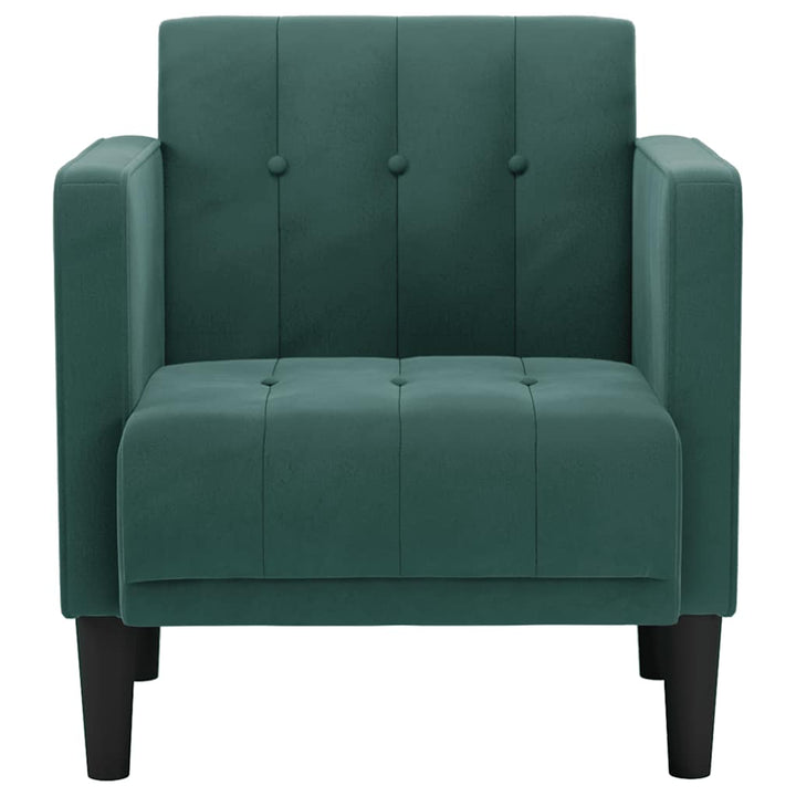 sofastol med armlæn 53 cm fløjl mørkegrøn