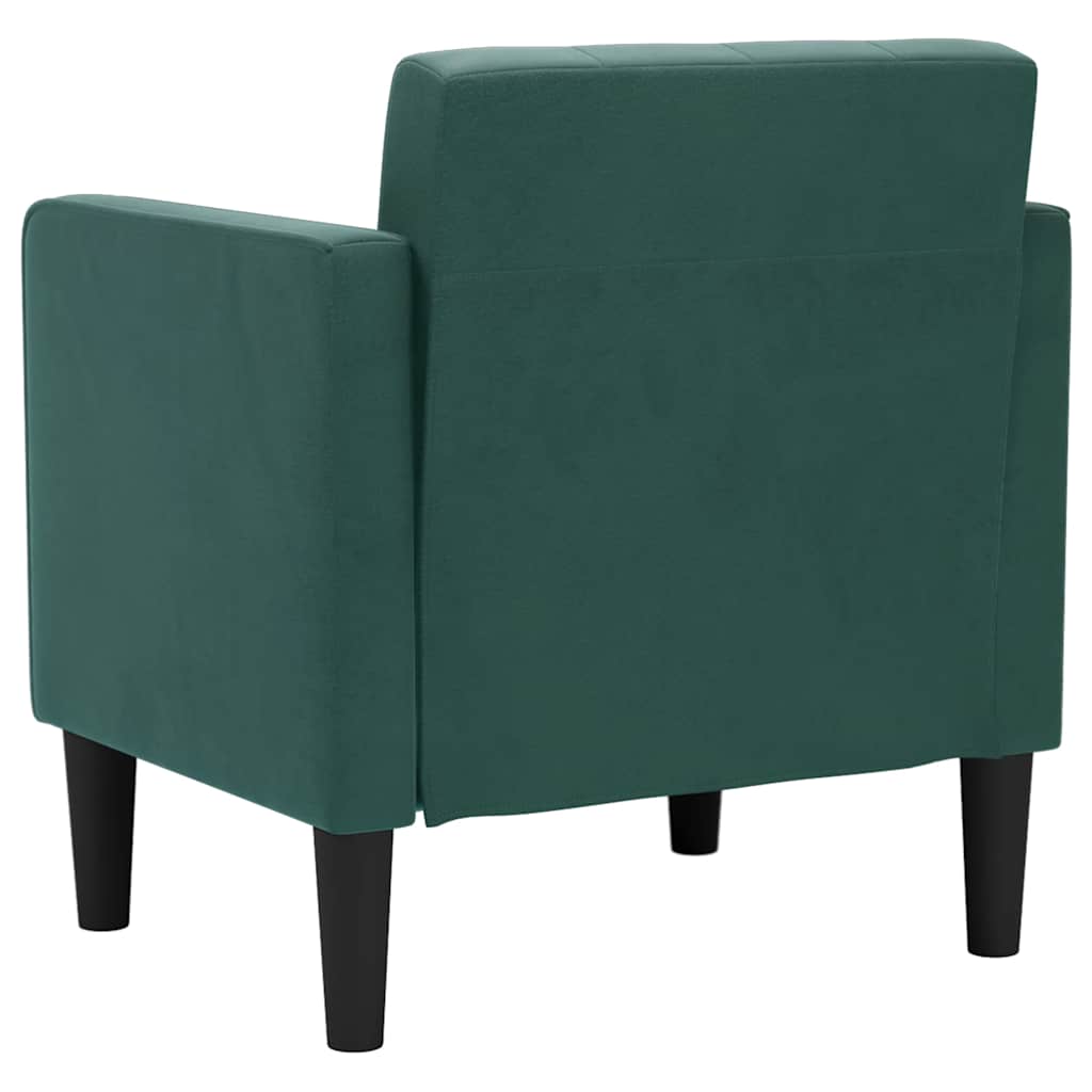 sofastol med armlæn 53 cm fløjl mørkegrøn