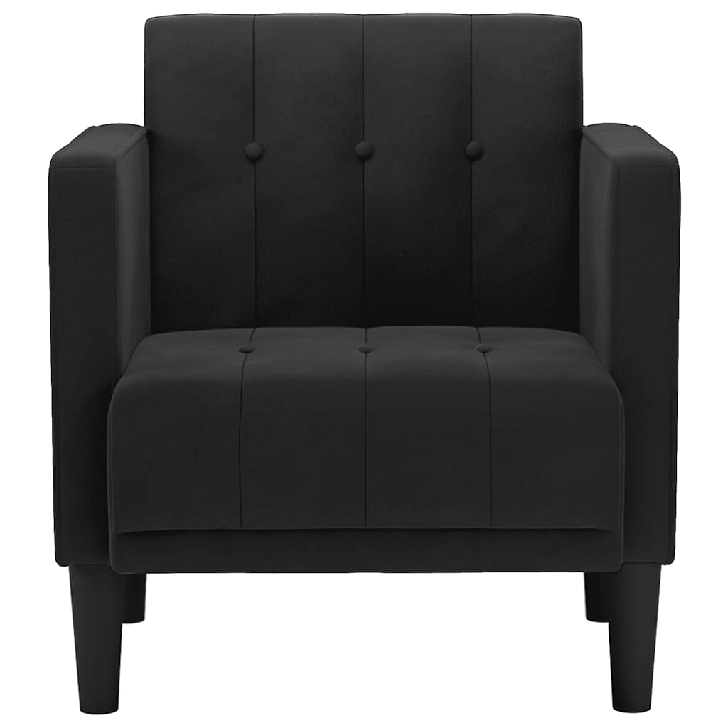 sofastol med armlæn 53 cm fløjl sort
