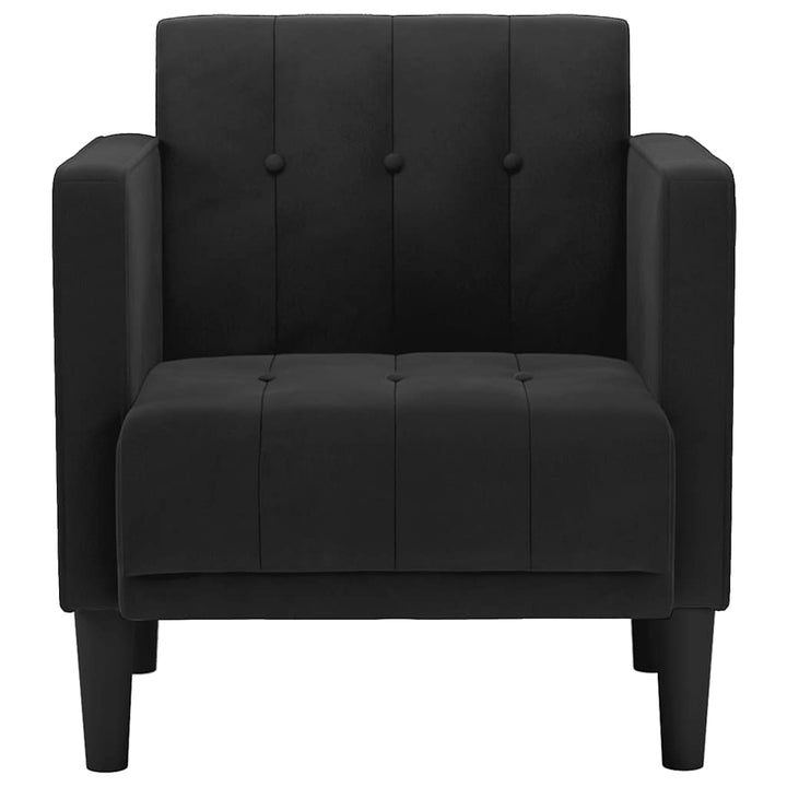 sofastol med armlæn 53 cm fløjl sort