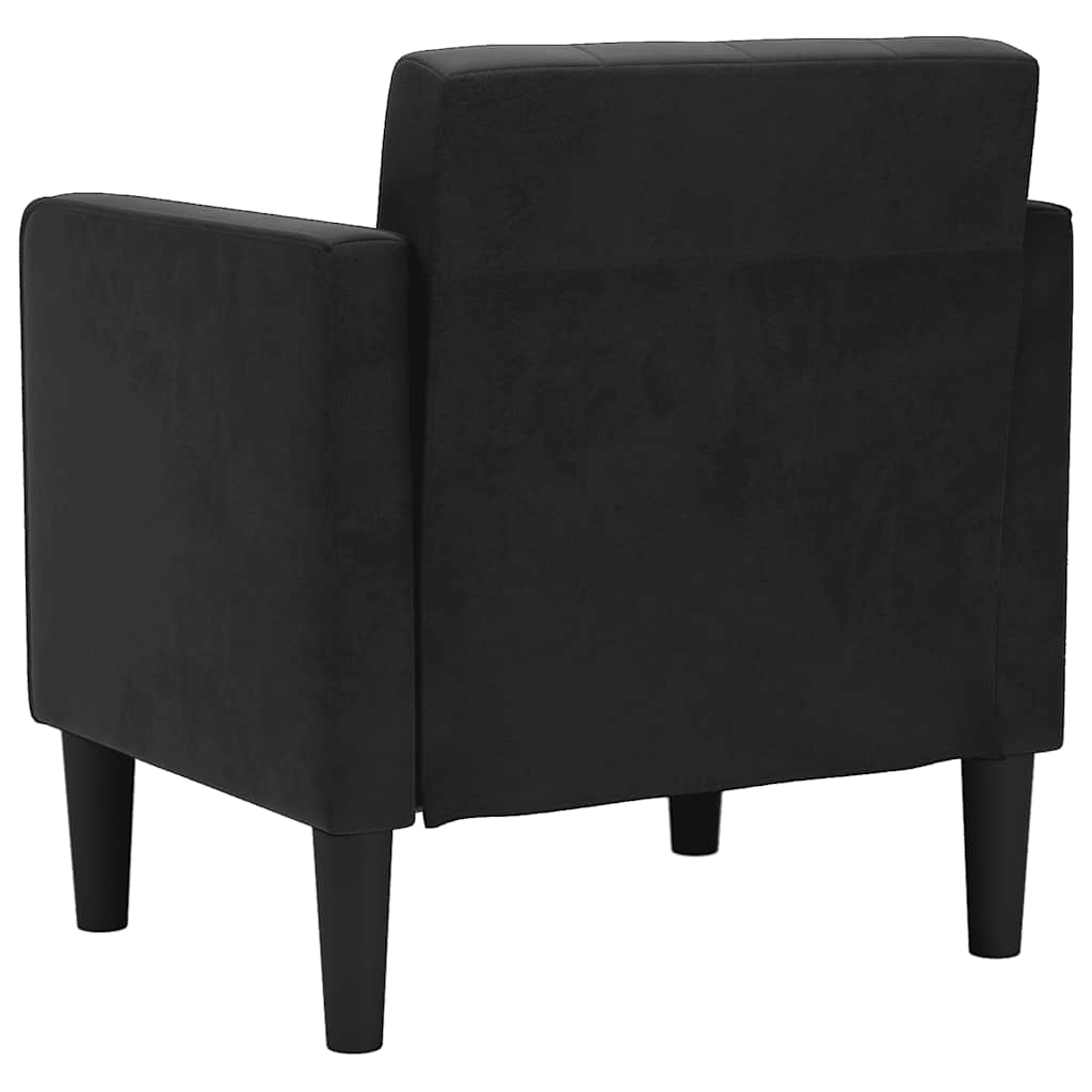 sofastol med armlæn 53 cm fløjl sort