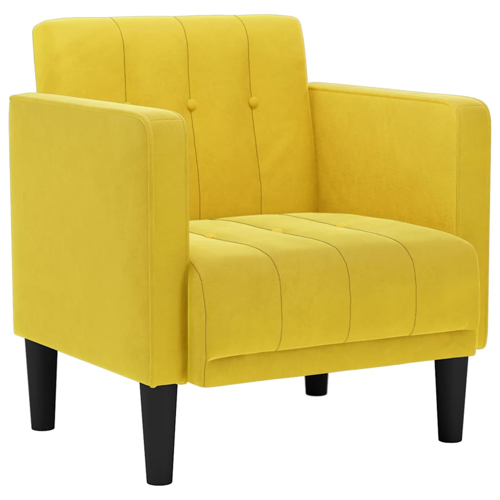 sofastol med armlæn 53 cm fløjl gul