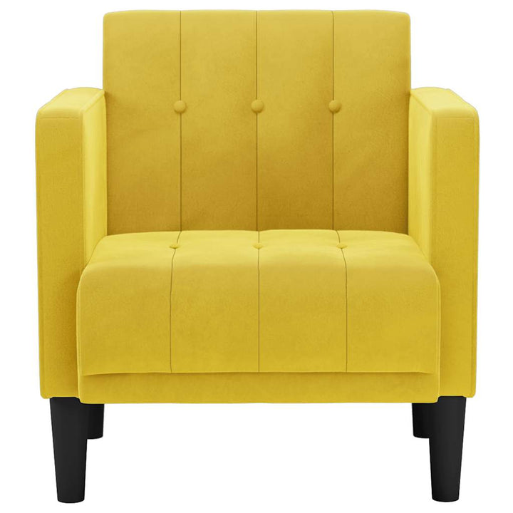 sofastol med armlæn 53 cm fløjl gul