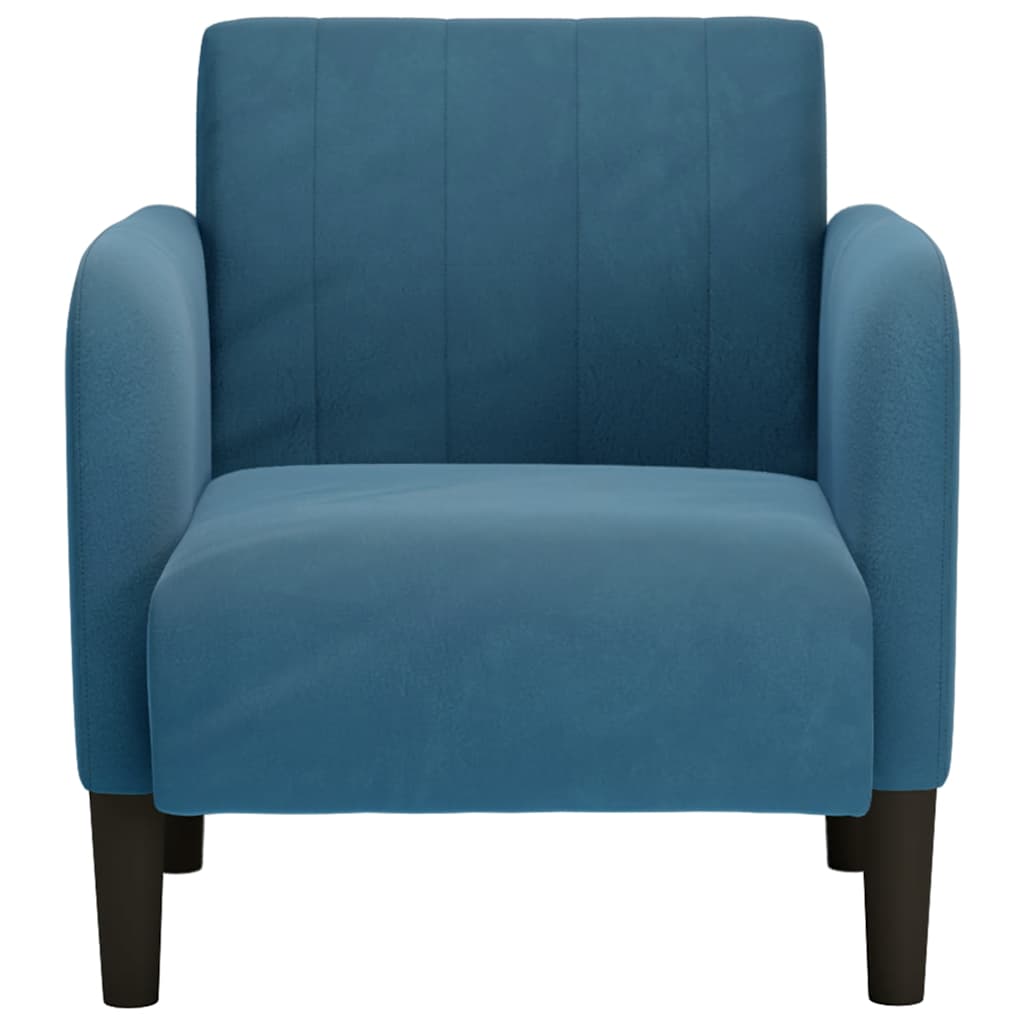sofastol med armlæn 54 cm fløjl blå
