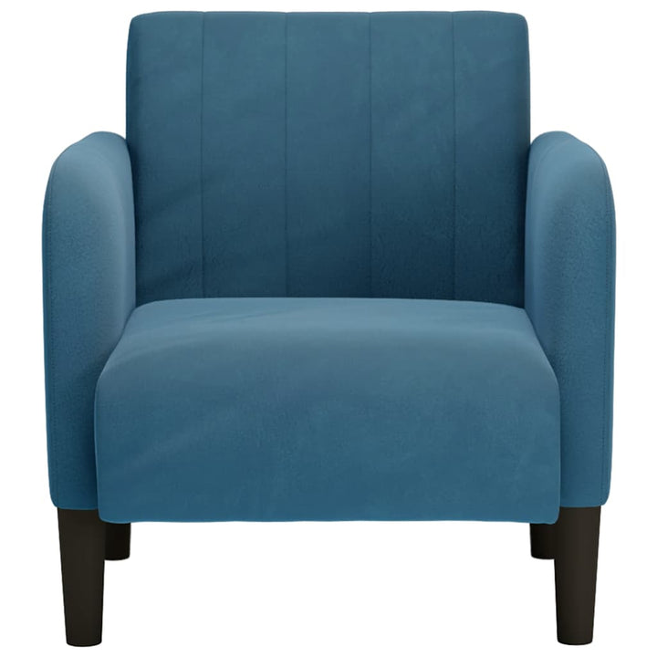 sofastol med armlæn 54 cm fløjl blå