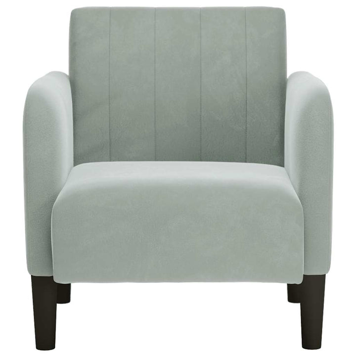sofastol med armlæn 54 cm fløjl lysegrå