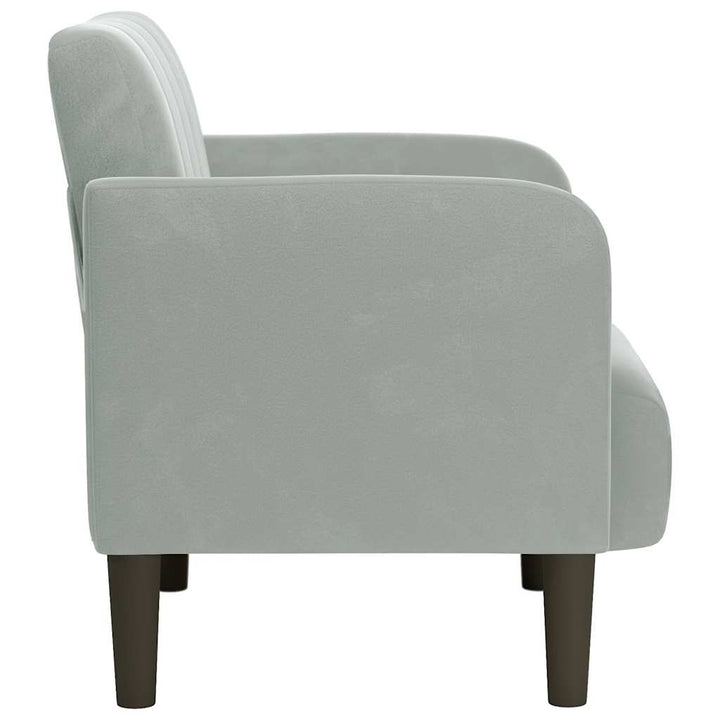 sofastol med armlæn 54 cm fløjl lysegrå