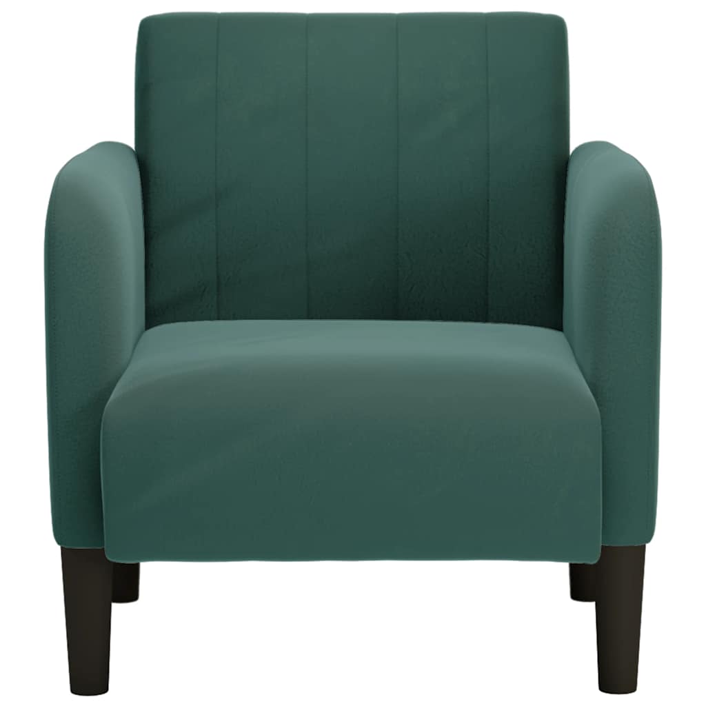 sofastol med armlæn 54 cm fløjl mørkegrøn
