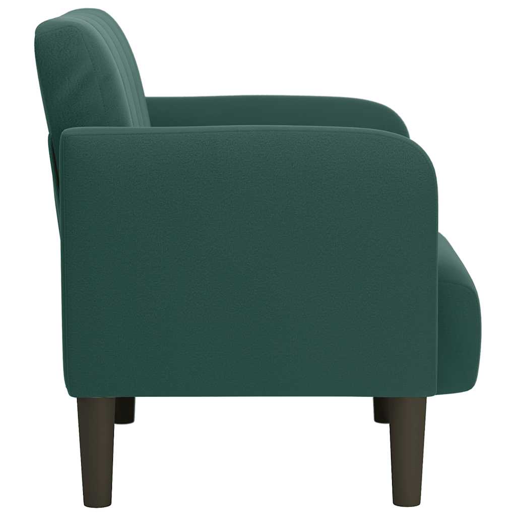 sofastol med armlæn 54 cm fløjl mørkegrøn