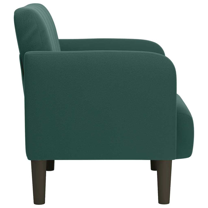 sofastol med armlæn 54 cm fløjl mørkegrøn