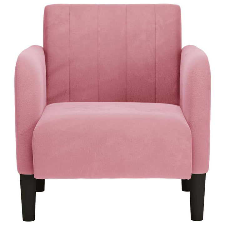 sofastol med armlæn 54 cm fløjl lyserød