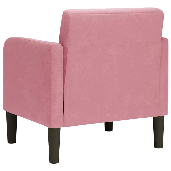 sofastol med armlæn 54 cm fløjl lyserød