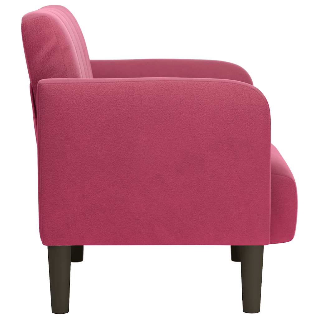 sofastol med armlæn 54 cm fløjl vinrød