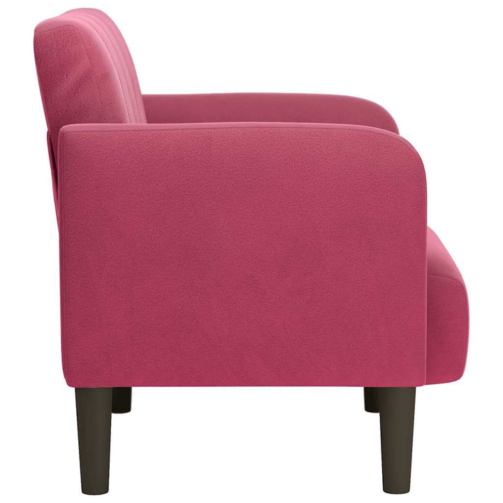 sofastol med armlæn 54 cm fløjl vinrød