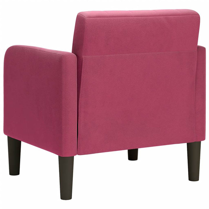 sofastol med armlæn 54 cm fløjl vinrød