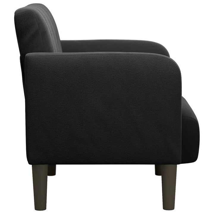 sofastol med armlæn 54 cm fløjl sort