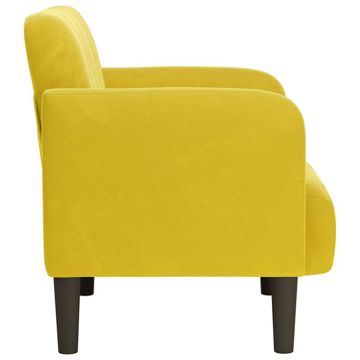 sofastol med armlæn 54 cm fløjl gul