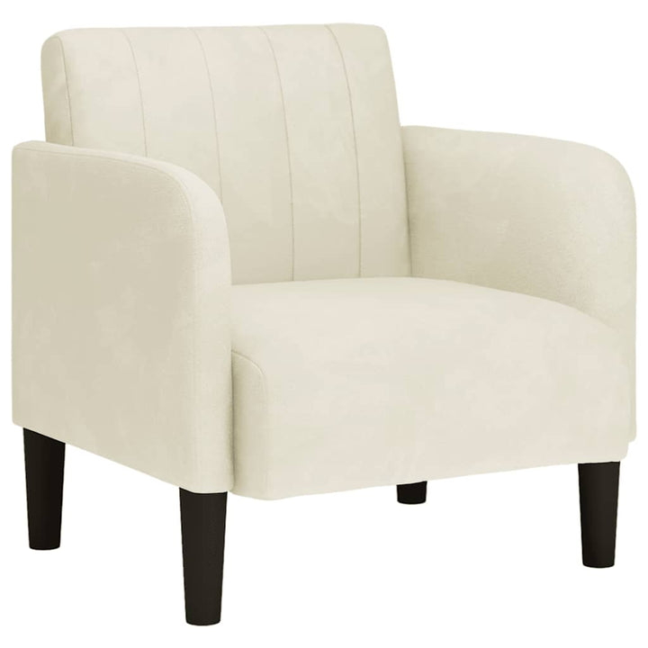 sofastol med armlæn 54 cm fløjl cremefarvet