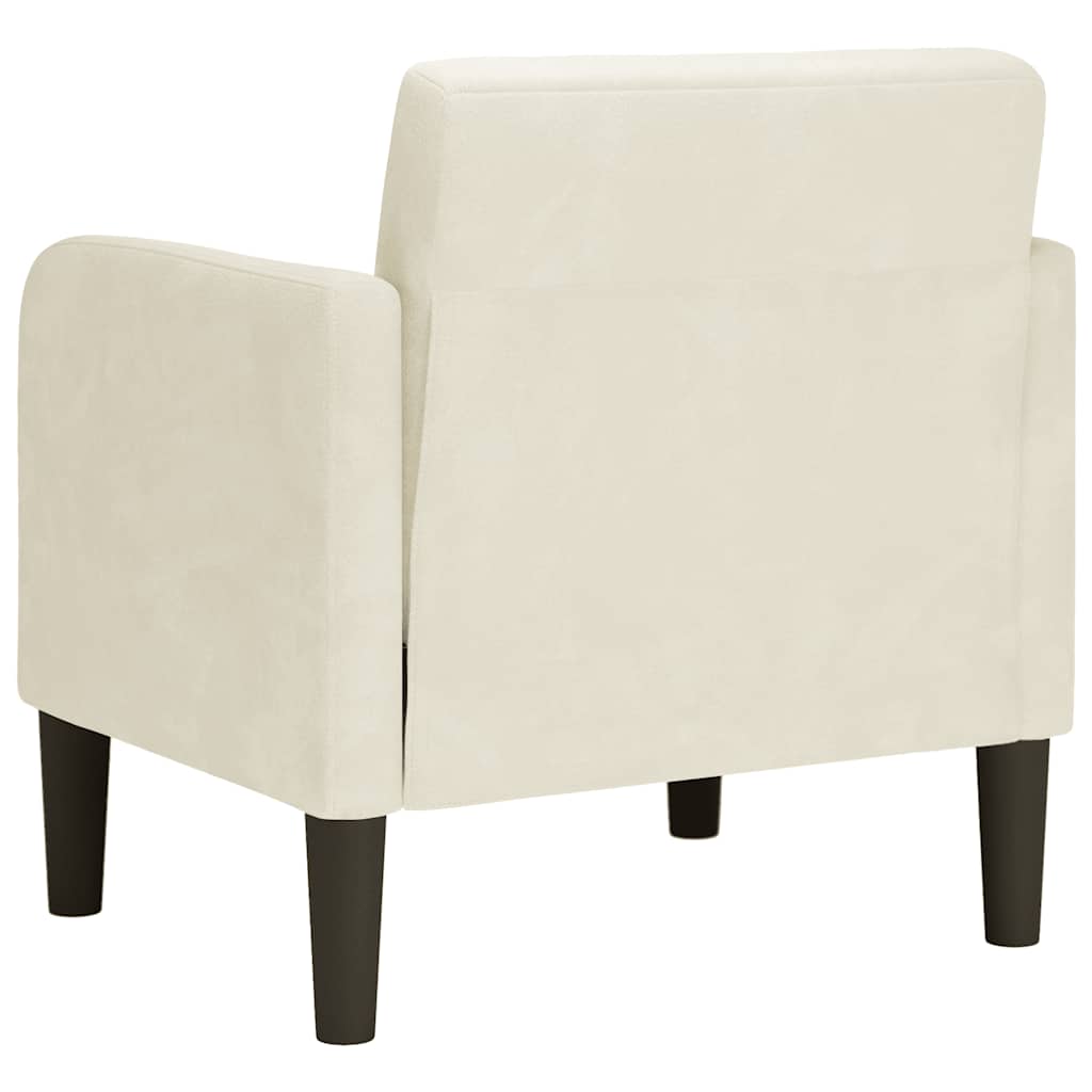sofastol med armlæn 54 cm fløjl cremefarvet