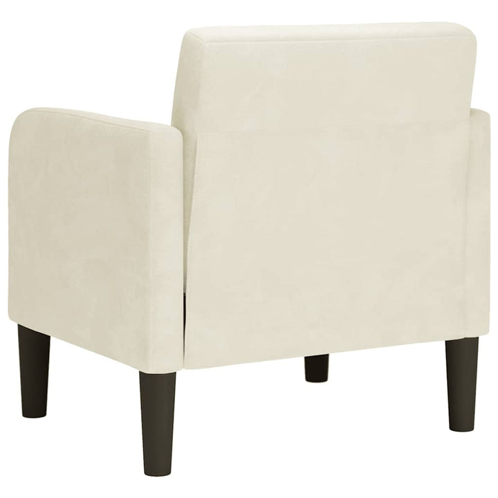sofastol med armlæn 54 cm fløjl cremefarvet