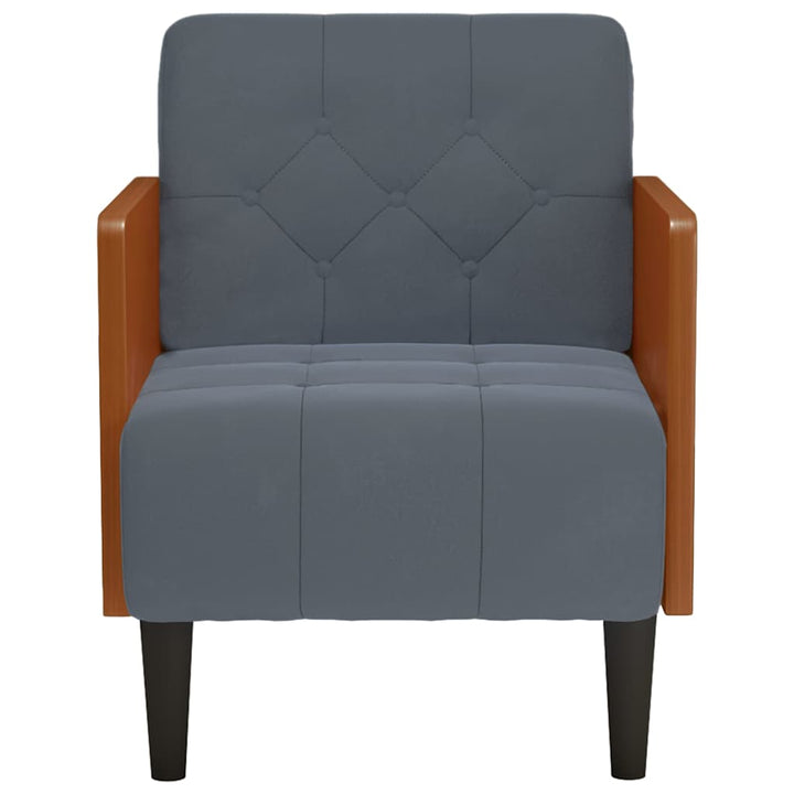 sofastol med armlæn 55 cm fløjl mørkegrå