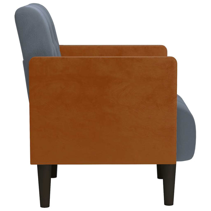 sofastol med armlæn 55 cm fløjl mørkegrå