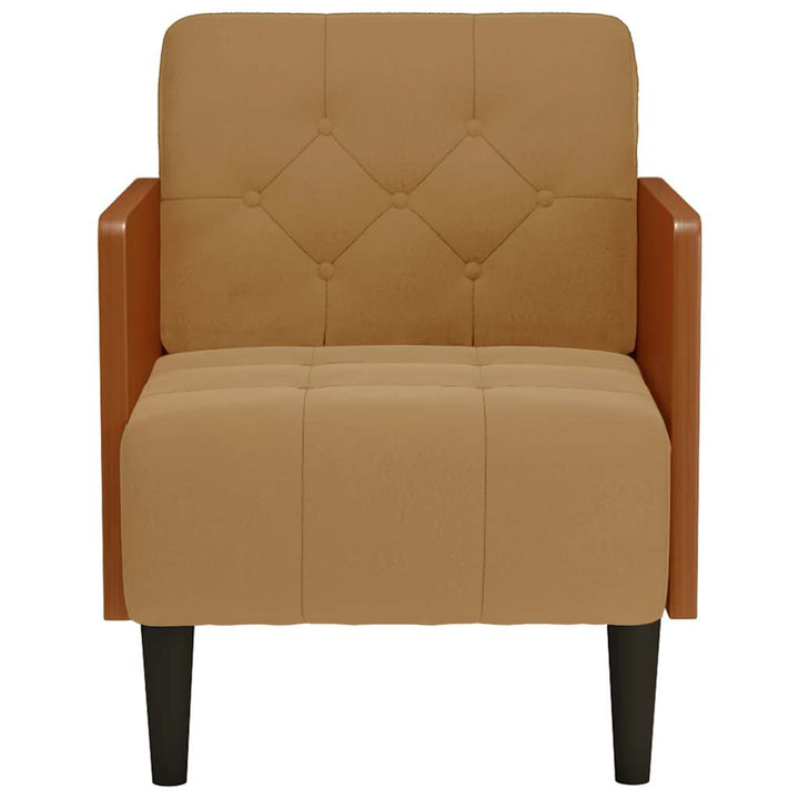 sofastol med armlæn 55 cm fløjl brun
