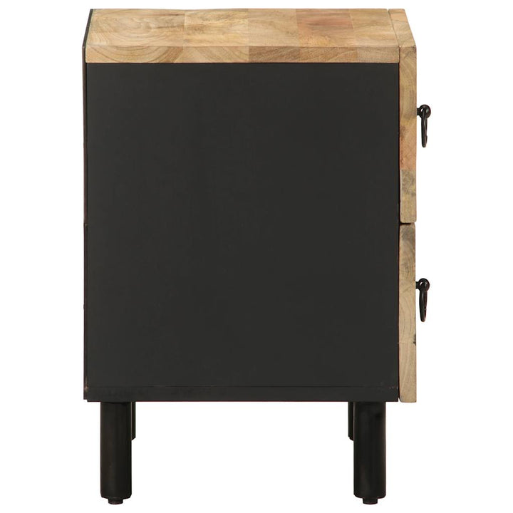 sengeskabe 2 stk. 40x33,5x46 cm massivt ru mangotræ sort