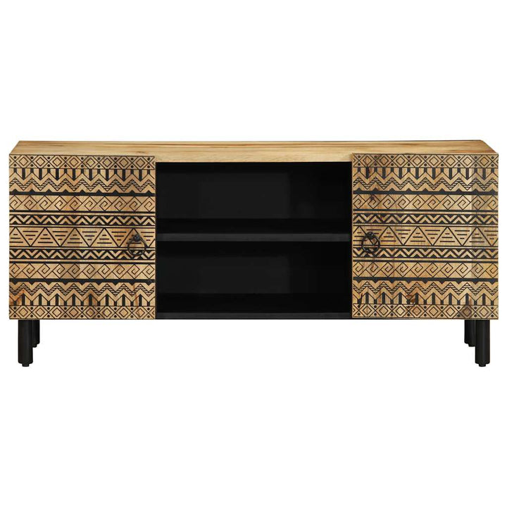 tv-bord 105x33,5x46 cm massivt ru mangotræ sort