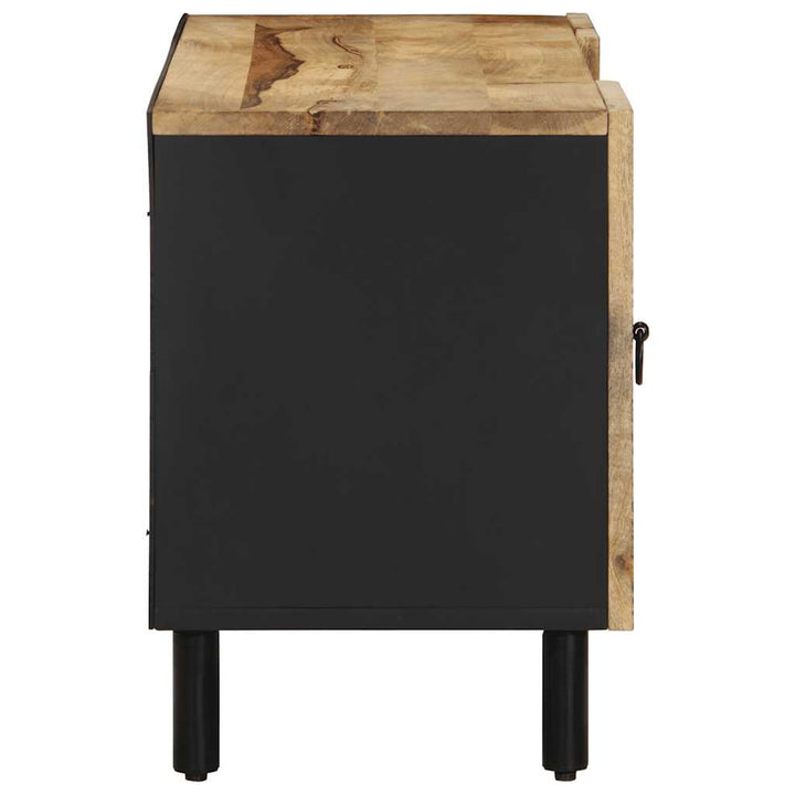 tv-bord 105x33,5x46 cm massivt ru mangotræ sort